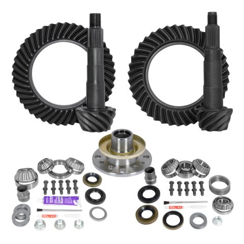 Yukon Gear Ring & Pinion Gear Kit Front & Rear for Toyota 8/7.5R Diff (w/Factory Locker) 4.56 Ratio