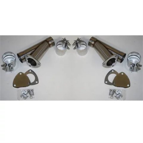Granatelli 2.25in Stainless Steel Manual Dual Exhaust Cutout Kit w/Slip Fit & Band Clamp