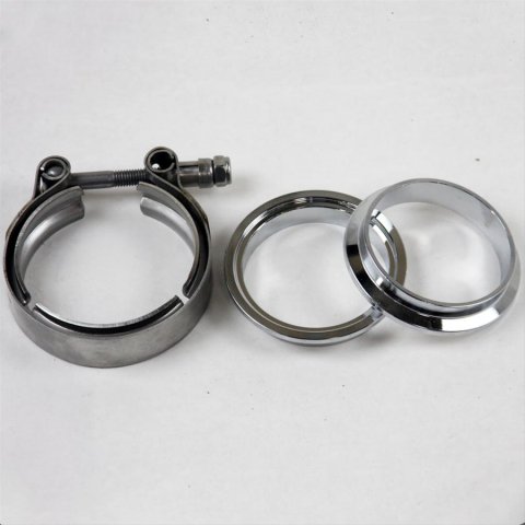 Granatelli 3.0in Mild Steel Mating Male to Female Flanges w/V-Band Clamp