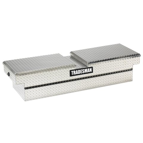 Tradesman Aluminum Gull Wing Cross Bed Truck Tool Box w/Push Button (70in.) - Brite