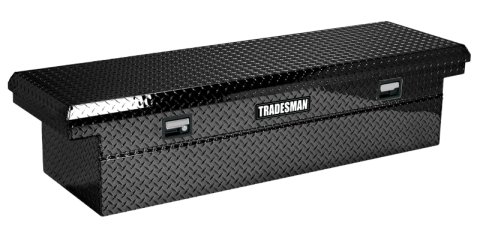 Tradesman Aluminum Single Lid Cross Bed Low-Profile Truck Tool Box (70in.) - Black