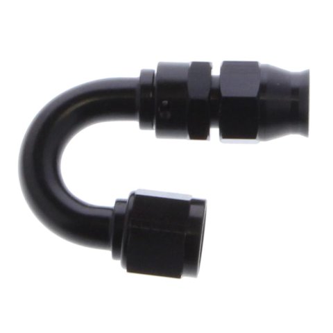 Aeromotive PTFE Hose End - AN-08 - 180 Deg - Black Anodized