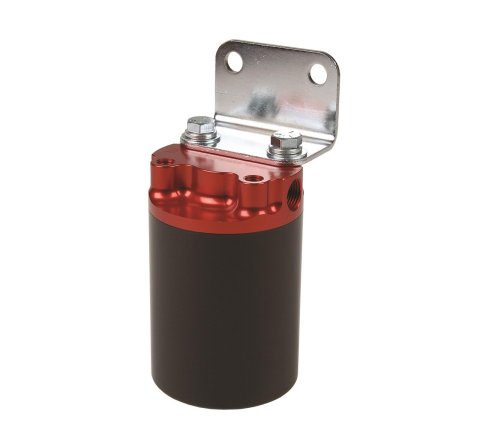 Aeromotive SS Series Billet Canister Style Fuel Filter Anodized Black/Red - 10 Micron Fabric Element