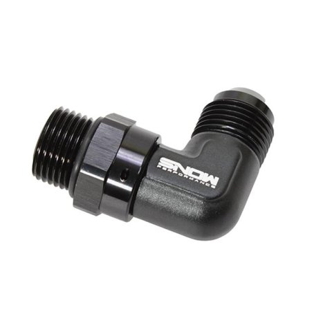 Snow -10 ORB to -10AN 90 Degree Swivel Fitting (Black)