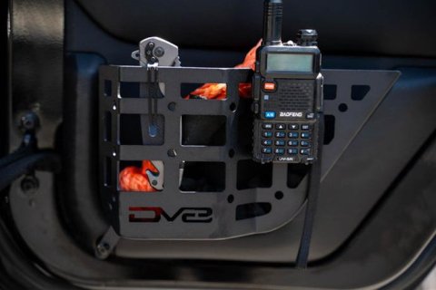 DV8 Offroad 11-18 Jeep Wrangler JK 4 Door Only Rear Door Pocket Molle Panels - Black