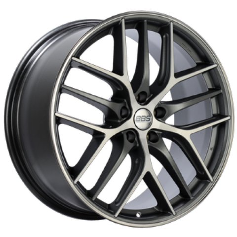 BBS CC-R 19x8.5 5x120 ET35 Satin Graphite Diamond Cut Polished Rim Protector Wheel -82mm PFS Req.