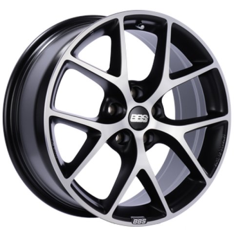 BBS SR 18x8 5x100 ET36 Satin Black Diamond Cut Face Wheel -70mm PFS/Clip Required