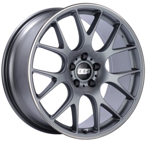 BBS CH-R 20x9 5x112 ET25 Satin Titanium Polished Rim Protector Wheel -82mm PFS/Clip Required
