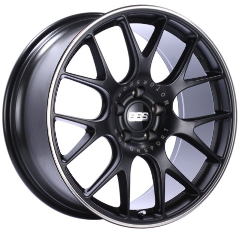 BBS CH-R 20x9.5 5x114.3 ET40 CB66 Satin Black Polished Rim Protector Wheel