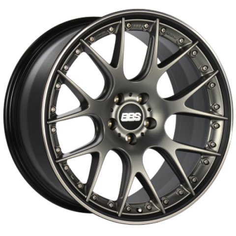 BBS CH-RII 21x9 5x108 ET45 PFS Platinum Center Black Rim SS Rim Protector Wheel w/Motorsport Etching