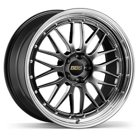 BBS LM 21x12 5x130 ET64 CB71.6 Diamond Black Wheel w/ Diamond Cut Machined Lip
