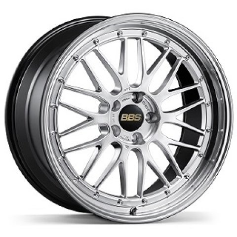 BBS LM 21x12 5x130 ET64 CB71.6 Diamond Silver Wheel w/ Diamond Cut Machined Lip