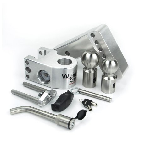 Weigh Safe 4in Drop Hitch w/Built-in Scale & 2.5in Shank (10K/18.5K GTWR) w/WS05 - Aluminum