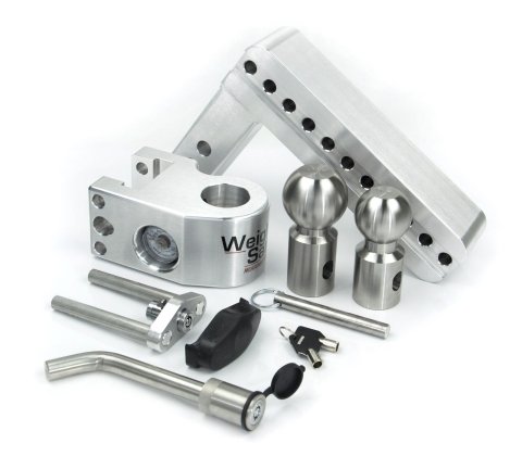 Weigh Safe 8in Drop Hitch w/Built-in Scale & 2in Shank (10K/12.5K GTWR) w/WS05 - Aluminum