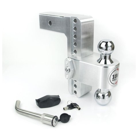 Weigh Safe 180 Hitch 8in Drop Hitch & 2.5in Shank (10K/18.5K GTWR) w/WS05 - Aluminum