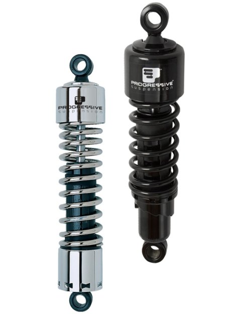 Progressive Harley-Davidson 412 Series Shocks 12.0in - Chrome
