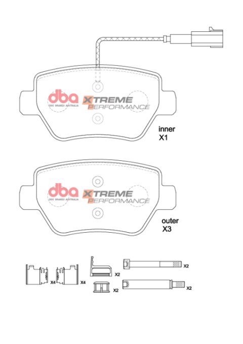 DBA 15-16 Maserati Quattroporte (w/360mm Front Rotor) XP Performance Rear Brake Pads