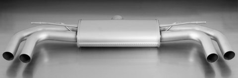 Remus 2012 Audi A3 Sedan 1.4L (CMPA/CPVA/CXSA) Axle Back Exhaust w/Black Chrome Tail Pipe Set (1x rms045013 1500, 4x rms0006 83CBR)