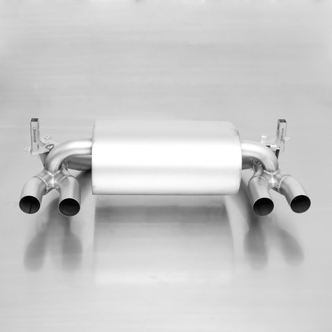 Remus 2014 BMW M3 F80 Sedan 3.0L 317 Kw (S55B30) Axle Back Exhaust w/Black Chrome Tail Pipe Set (1x rms089014 0500, 4x rms0006 98CBR)