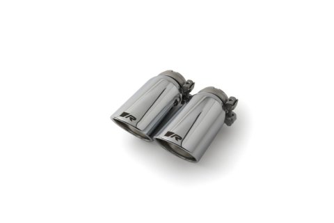 Remus Stainless Steel 84mm Angled Rolled Edge Chrome w/Adj Clamp Tail Pipe Set (Quad Tips) (4x rms0006 55SR)