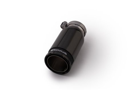 Remus Stainless Steel 84mm Black Chrome Straight w/Carbon Insert Tail Pipe Set (Pair) (2x rms0006 83CBR)
