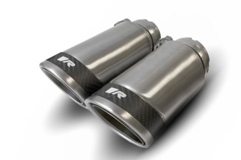 Remus Stainless Steel 84mm Angled Polished w/Carbon Ring Tail Pipe Set (Pair) (4x rms0006 83CSR)