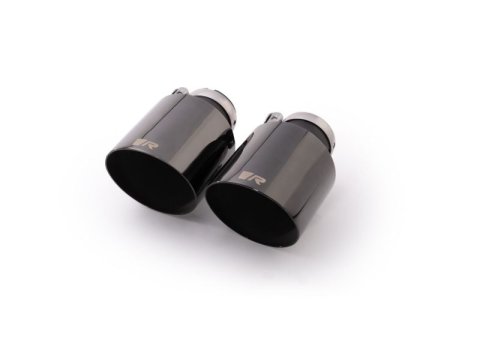 Remus Stainless Steel 115mm Angled Engraved Black Chrome Tail Pipe Set (Pair) (2x rms0006 80SABR)