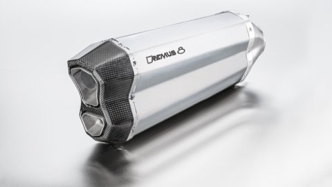 Remus 2017 BMW R 1200 R Remus 8 Stainless Steel Race Slip On w/Connection Tube & Heat Shield (1x rms0105 088117, 1x rms84683 100065)