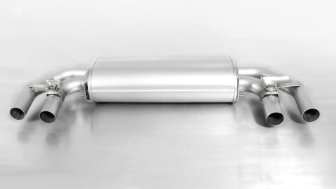 Remus 2014 Volkswagen Golf R Mk VII Axle Back Exhaust w/Connection Tubes/ Black Chrome Tail Pipe Set (Bundled Kit)
