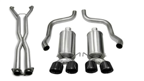 Corsa 06-08 Chevrolet Corvette C6 (A/T) 2.5in Xtreme Cat-Back Exhaust - 3.5in Black Twin Tips