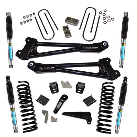 Superlift 13-18 Dodge Ram 3500 4WD 4in Lift Kit Replacement Radius Arms w/ Bilstein Shocks (Bundled Kit)
