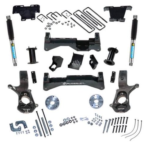Superlift 14-18 Chevy Silv 2WD w/ Alum/Stamped Steel Control Arms 8in Lift Kit w/ BIL Rear Shocks (Bundled Kit)