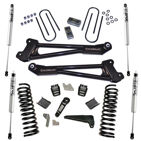 Superlift 13-18 Ram 3500 4WD Diesel 4in Lift Kit Replacement Radius Arms w/ Fox 2.0 Shocks (Bundled Kit)