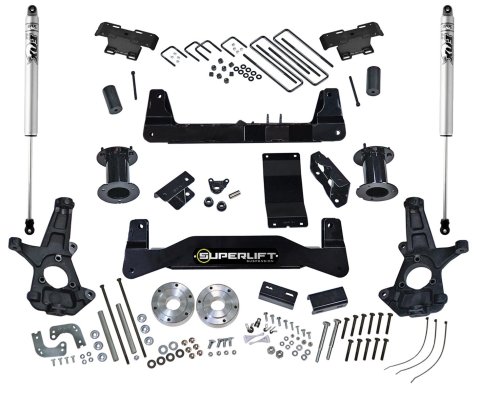 Superlift 14-18 Chevy Silv 1500 4WD 6.5in Lift Kit w/ Alum/Steel Control Arms w/ Fox 2.0 Shocks (Bundled Kit)