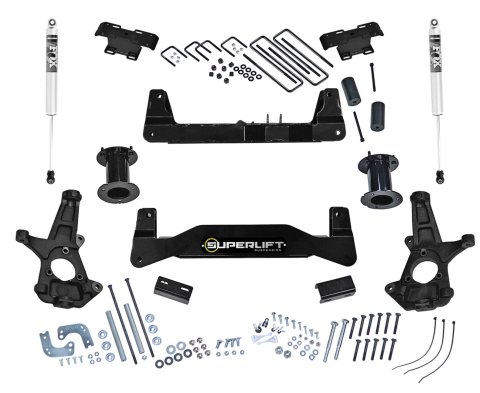 Superlift 14-18 Chevy Silv 1500 2WD 6.5in Lift Kit w/ Alum/Stamped Steel Control Arms w/ Fox Shocks (Bundled Kit)