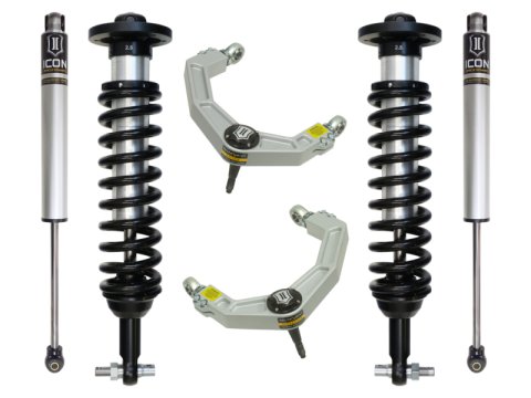 ICON 2015+ Ford F-150 2WD 0-3in Stage 2 Suspension System w/Billet Uca (1x ico98505DJ, 1x ico91616, 2x ico96518)