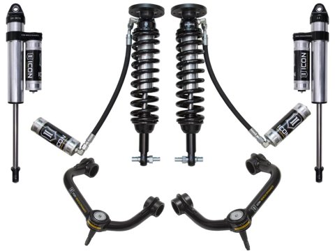 ICON 2015+ Ford F-150 2WD 1.75-3in Stage 4 Suspension System w/Tubular Uca (1x ico98500DJ, 1x ico97720P, 1x ico91816)
