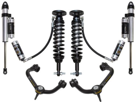 ICON 2015+ Ford F-150 2WD 1.75-3in Stage 5 Suspension System w/Tubular Uca (1x ico98500DJ, 1x ico97720CP, 1x ico91816C)