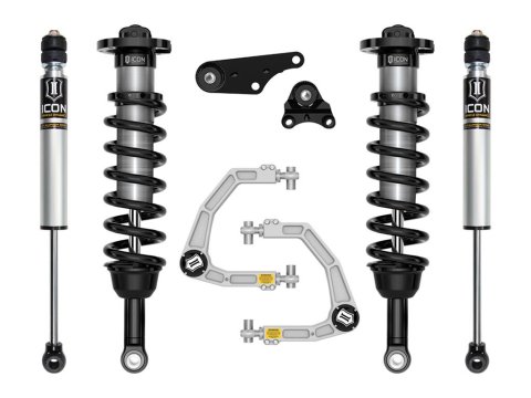 ICON 2024+ Toyota Tacoma 1.25in-3in Stage 2 Suspension System - Billet (2x ico56518, 1x ico55160, 1x ico58680, 1x ico58552DJ)