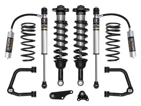 Icon 2024+ Toyota Tacoma 1.25-3in Stage 3 Suspension System w/ Tubular Overland Rear Coils (Bundled Kit)