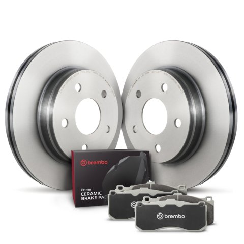 Brembo OE 17-20 Jaguar F-Pace/2018 Discovery Sport/21-23 Discovery Sport Rear Disc Brake Kit (2x bre09.C209.11, 1x breP86029N)