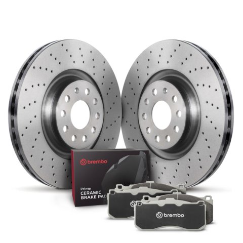 Brembo OE 16-22 Audi TTS Quattro Front Disc Brake Kit (2x bre09.C306.1X, 1x breP85160N)