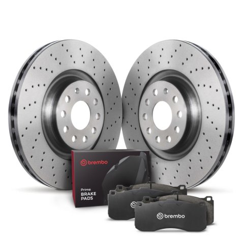 Brembo OE 03-11 Saab 9-3 Rear Disc Brake Kit (2x bre08.9511.1X, 1x breP59042)
