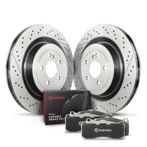 Brembo OE Rear Disc Brake Kit (2x bre09.B879.11, 1x breP50132N)