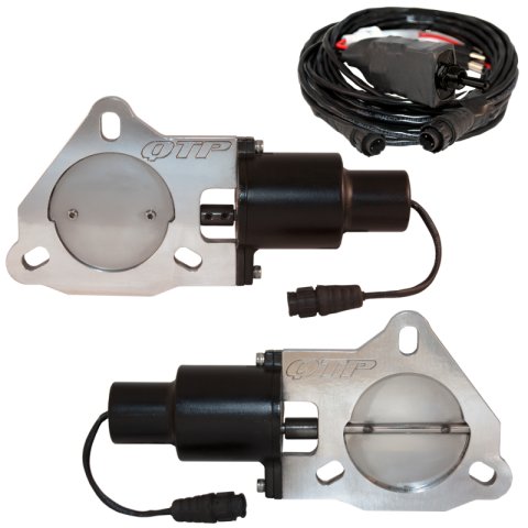 QTP Dual 3in Electric Valves / Wiring / 1 Toggle Switch / 2 3in DIY Cutout Pipes (2x qtp10301, 1x qtpQTEC60)
