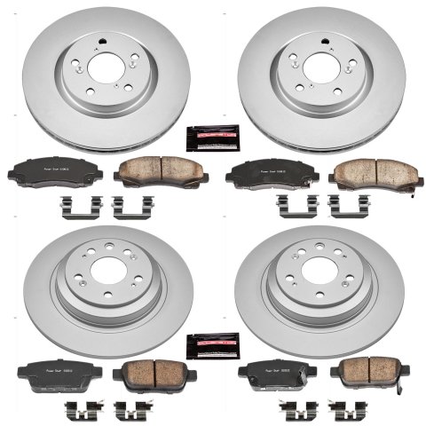 Power Stop 09-14 Acura TL Front & Rear Z17 Evolution Geomet Coated Brake Kit (1x psbCRK5854, 1x psbCRK5855)