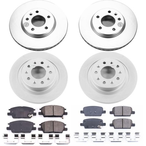 Power Stop 16-18 Chevrolet Malibu Front & Rear Z17 Evolution Geomet Coated Brake Kit (1x psbCRK7722, 1x psbCRK7400)