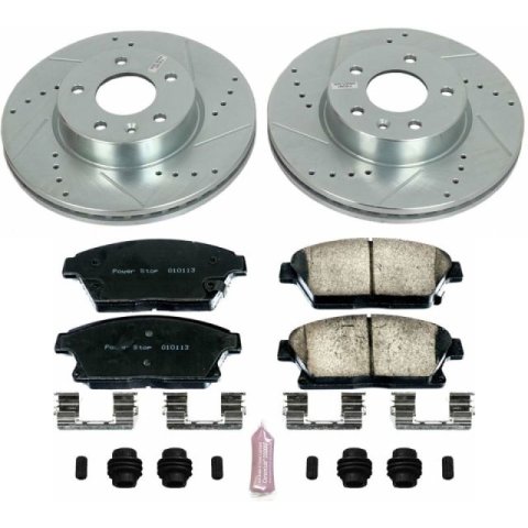 Power Stop 16-18 Cadillac ATS Front & Rear Z23 Evolution Sport Brake Kit (1x psbK6386, 1x psbK7401)