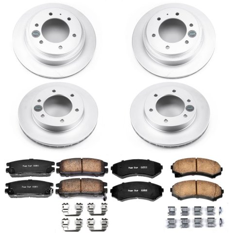 PowerStop Z17 Evolution Plus GEOMET Coated Brake Kits CRK4311 Rotor and Pad Combos, Geomet Coated, Front and Rear, Solid Surface Rotors, Ceramic Pads, for use on Honda®, Isuzu, Kit