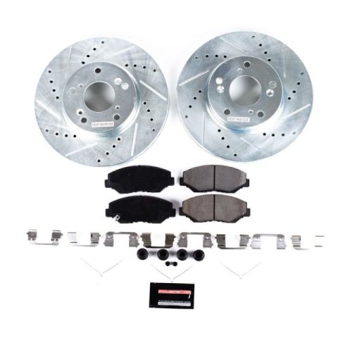Power Stop 14-15 Acura ILX Front & Rear Z23 Evolution Sport Brake Kit (1x psbK1243, 1x psbK1043)